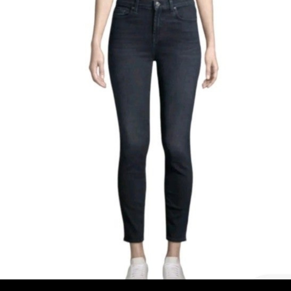 7 for all man kind Womens Sz 28 the high waist ankle skinny Black Wash‎